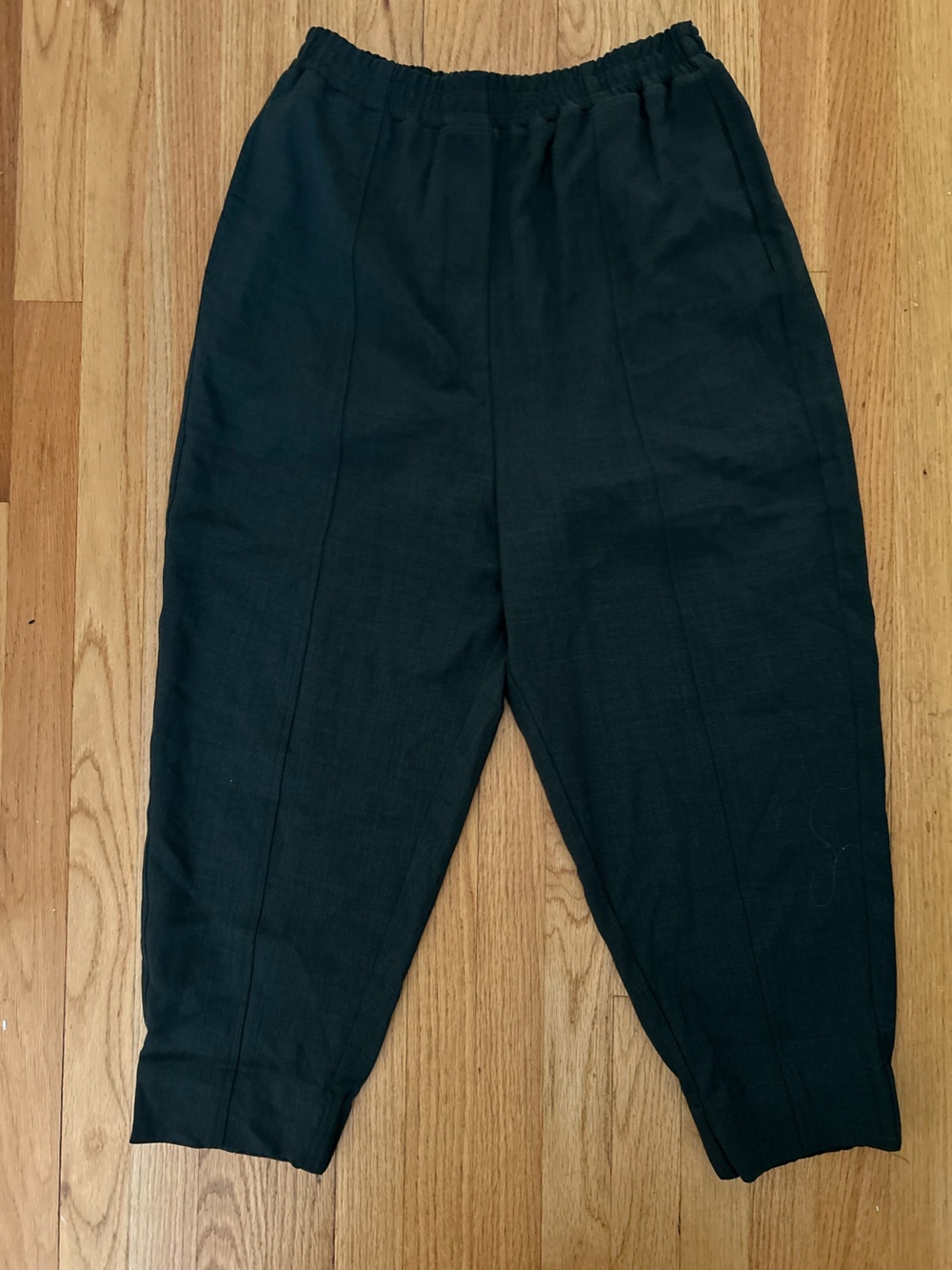 ODEEH green Elastic Waist Tapered Pants
